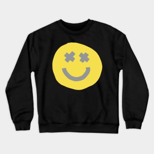 Happy Smiley Face with X Eyes Crewneck Sweatshirt